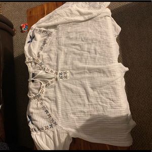 Lane Bryant embroidered peasant blouse